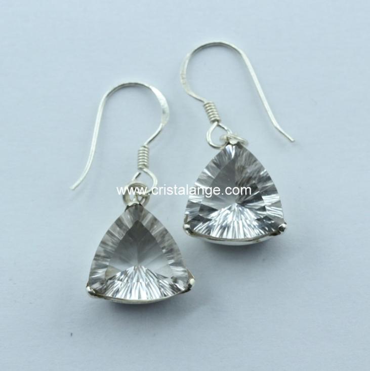 Laser cut triangle rocky crystal earrings