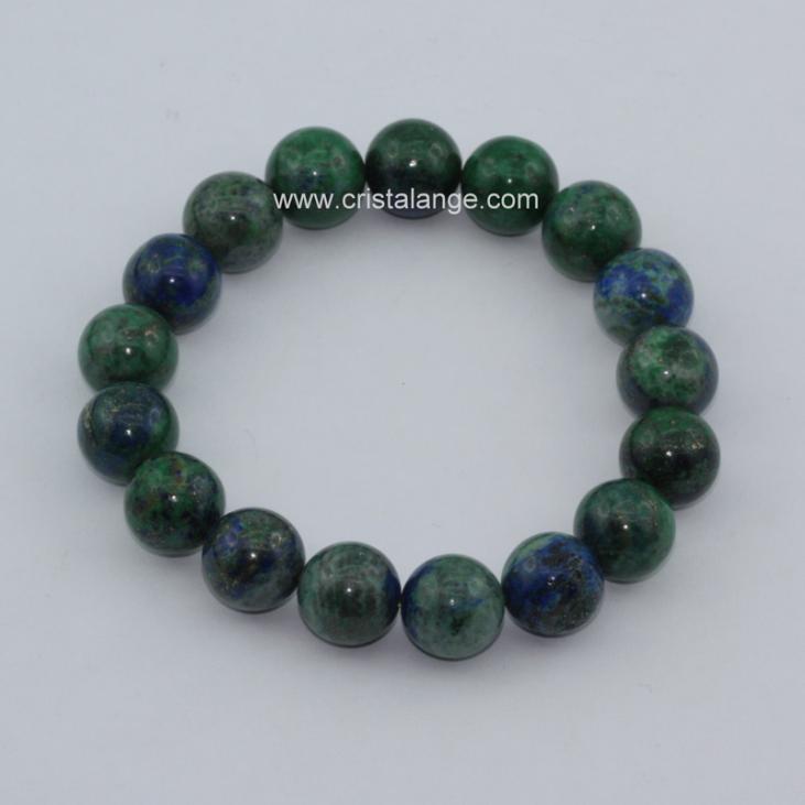 Discover the energetic properties of gemstones and semi precious stones, here a  bracelet in azurite malachite, natural blue and green stone