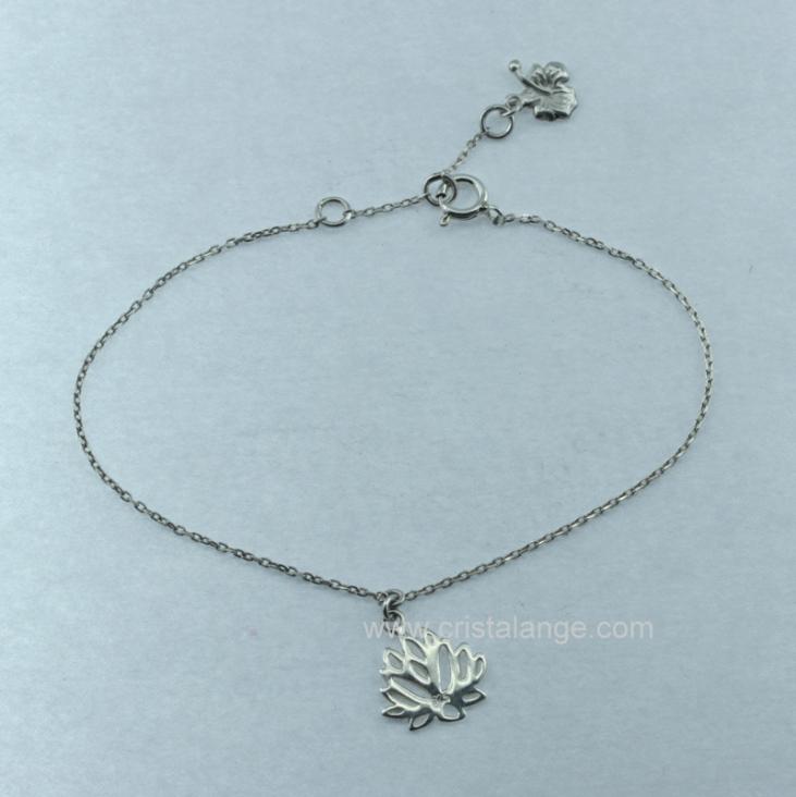 Lotus flower silver bracelet