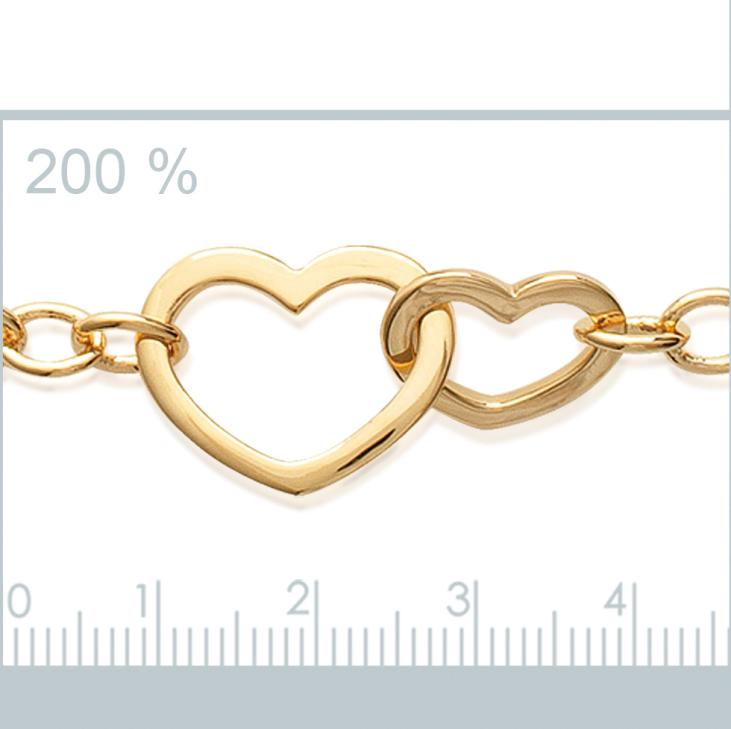 Gold plated double heart bracelet