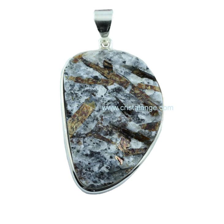 Astrophyllite silver pendant