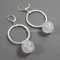 Edvige rose quartz silver earrings