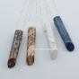 DIscover the energetic properties of gemstones and semi precious stones, here necklaces with dumortierite, jasper, howlite