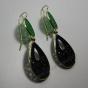 Jade & onyx earrings