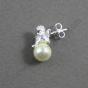 Sleeping angels on white pearls earrings