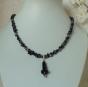 Black onyx & obsidienne tulip necklace