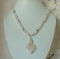 White orchid milky quartz necklace