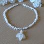 White orchid milky quartz necklace