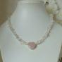 Adelinda rose quartz & rock crystal Necklace