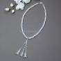 Moonstone necklace with crystal flowers