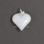 Milky crystal heart & mini angel pendant