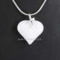 Milky crystal heart & mini angel pendant