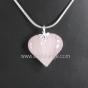 Rose quartz heart &  mini angel pendant