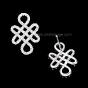 Endless knot zircon silver earrings