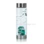 Emerald and rock crystal gemstone water bottle