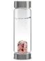 Garnet, rose quartz  and rock crystal gemstone water bottle