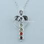 Angel of heart pendant, silver and semi precious stones