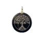 Tree of life obsidian pendant