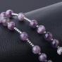Semi precious gemstones necklace with merkaba and rock crystal