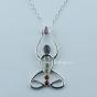 Zen & meditation necklace, pendant with silver gemstones