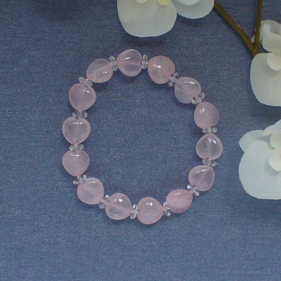 Bracelet Coeurs de Quartz Rose Assma
