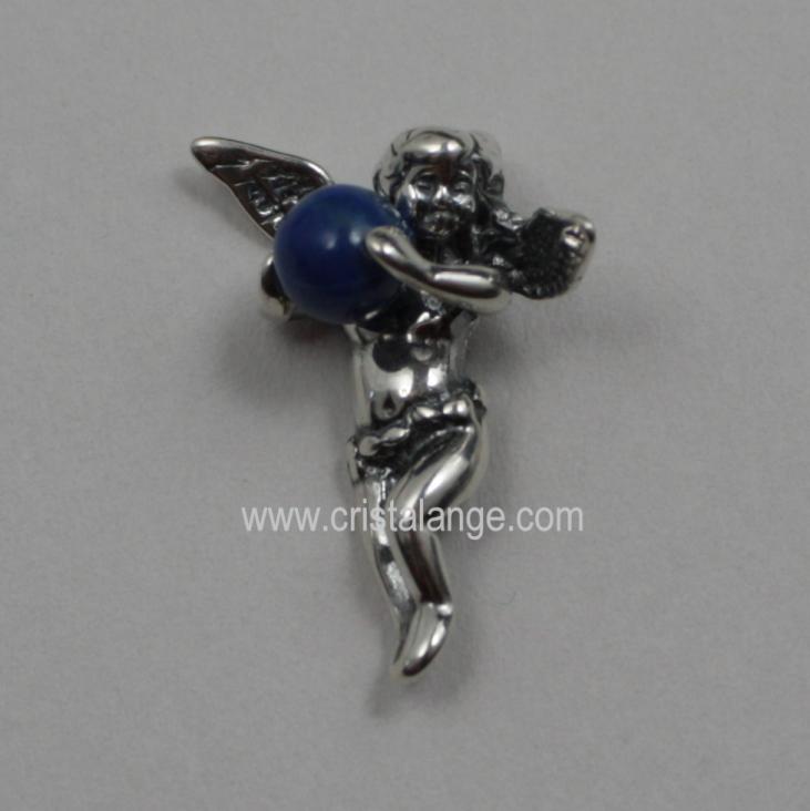 Pendentif ange gardien avec perle de lapis lazuli