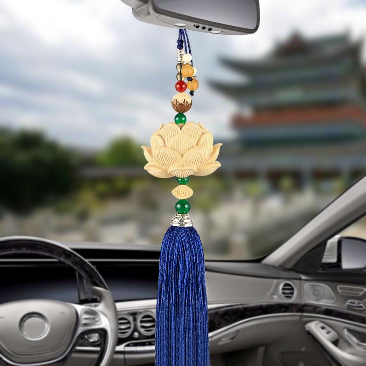Fleur de lotus en buis - décoration de voiture