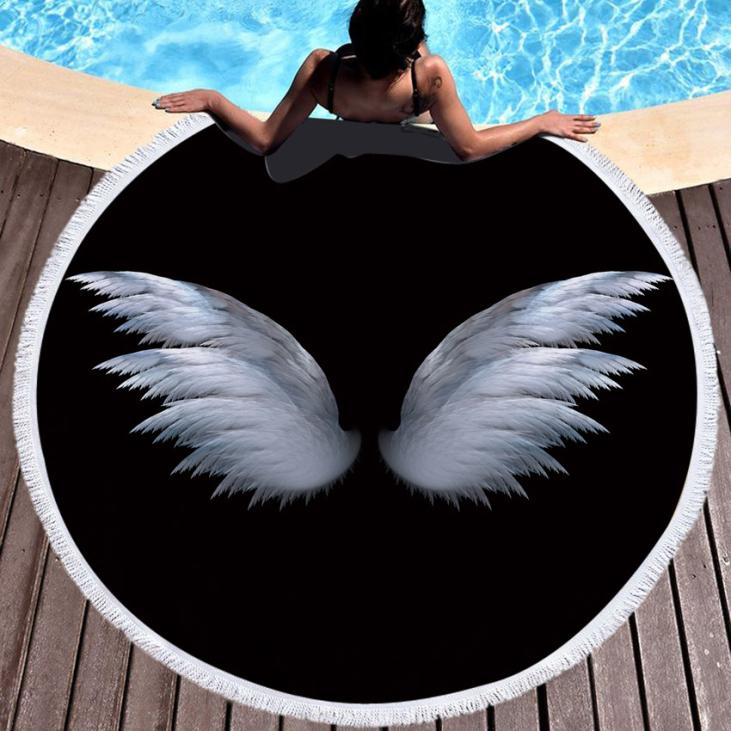 Serviette de piscine ou de plage ailes anges