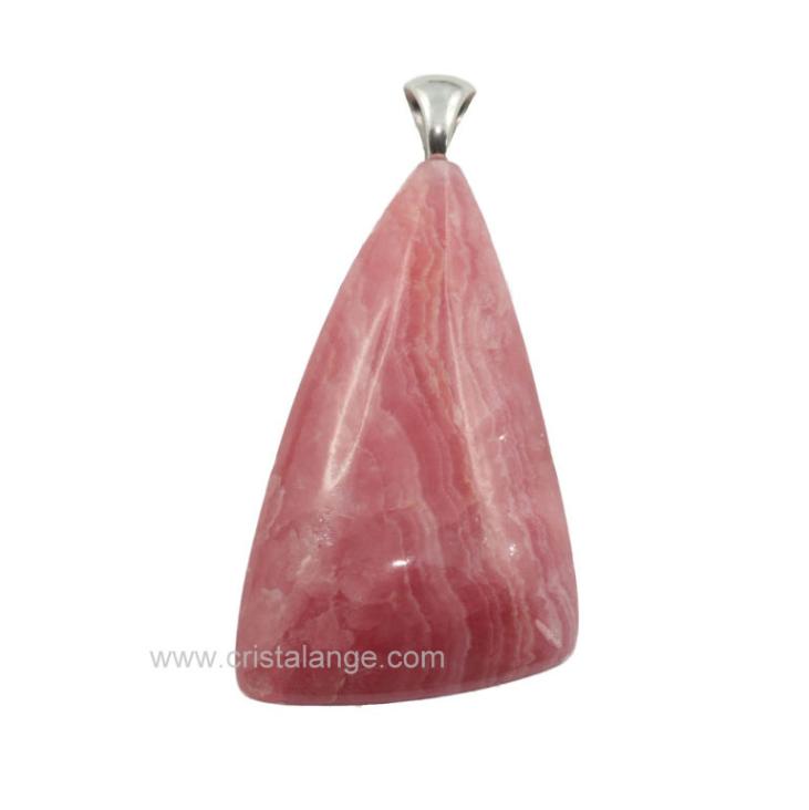 Découvrez le pouvoir énergétique des pierres en lithothérapie avec nos pendentifs en pierre semi précieuse, ici une rhodochrosite rose.