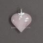 Pendentif coeur quartz rose & mini ange