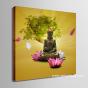 Bouddha méditation et Lotus rose