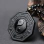 Collier Bagua Yin & Yang en obsidienne noire